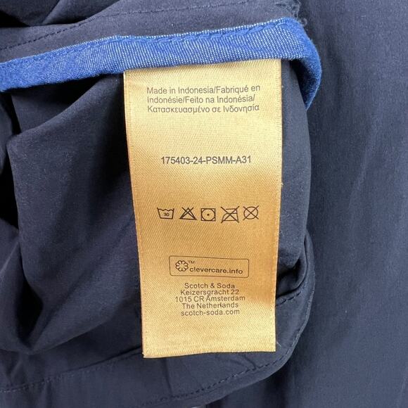 Scotch & Soda Black Overshirt Shirt Jacket Shacket Nylon 178995 Mens Large - Picture 7 of 8